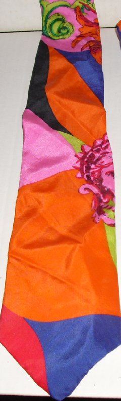 PAT ARGENTI colorful floral silk tie necktie