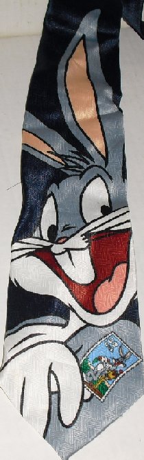 WB Looney Tunes BUGS BUNNY stamp polyester Necktie Tie