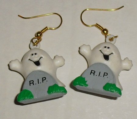 RUSS Halloween Ghost RIP pierced earrings