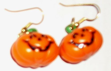 RUSS Halloween PUMPKIN Jack O Lantern pierced earrings