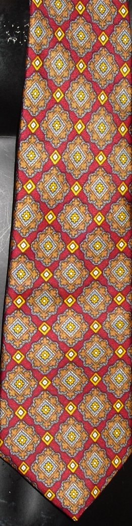 Vtg 60s JORDAN MARSH geometric silk Necktie Tie