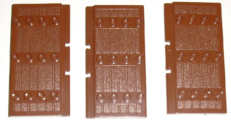 LEGO Parts lot of 3 Brown retangular Castle DOORS