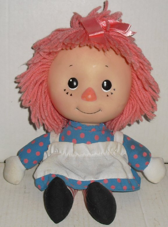 RARE Little Raggedy ANN Doll 1991 MACMILLAN Pink hair vinyl head