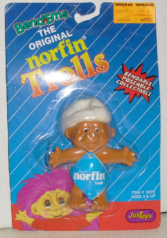 Bend-em NORFIN TROLL Doll 4", 1992 Just Toys, MINT on Card