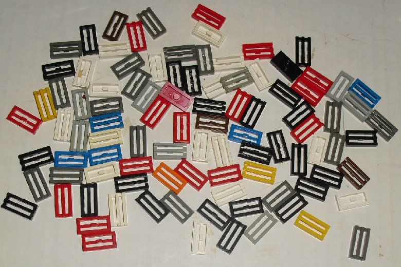 LEGO Parts Lot of 96 Tile 1x2 GRILL, mixed colors
