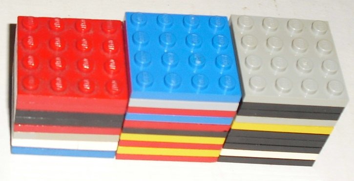LEGO Parts lot of 28 Plates 4 x 4 mixed colors