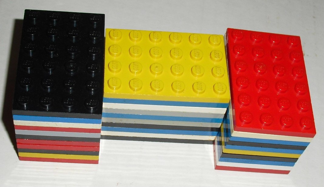 LEGO Parts lot 31 Plates 4 x 6 mixed colors
