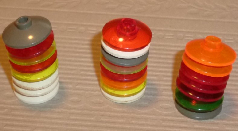LEGO Parts lot of 23 round Space Radar Dish 2 x 2, mixed colors