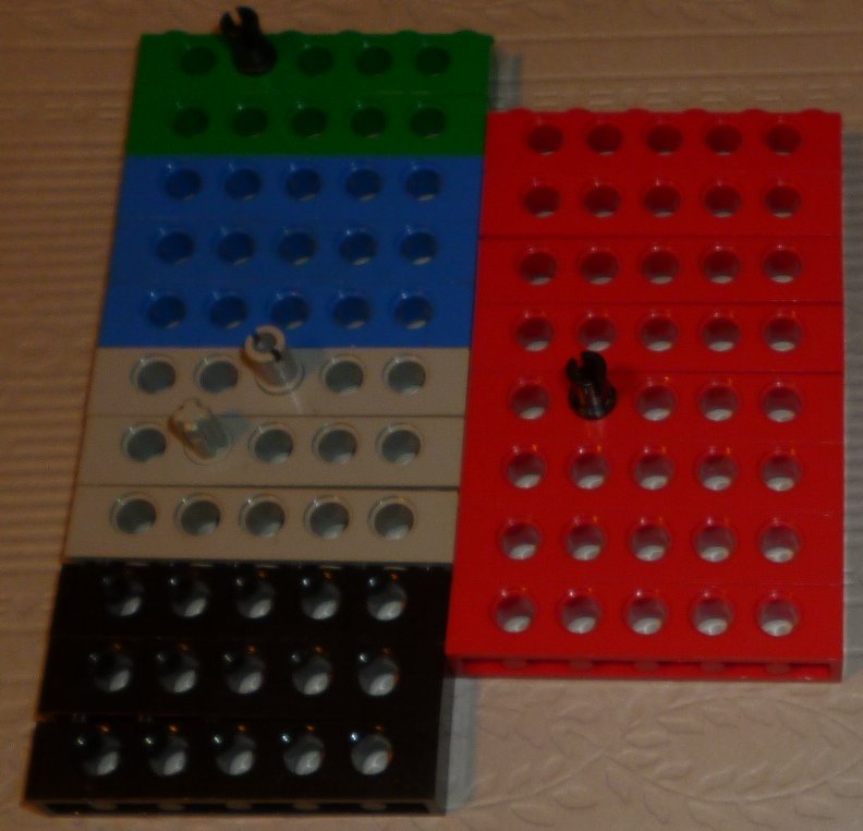 LEGO Parts lot of 19 Technic Bricks w/ Holes 1 x 6 mixed colorsr