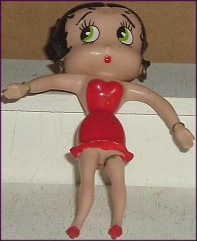 BETTY BOOP Bendy PVC Figure red dress 5", 1994 KFS