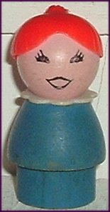FPLP FISHER PRICE Lady blue WOOD base Little People