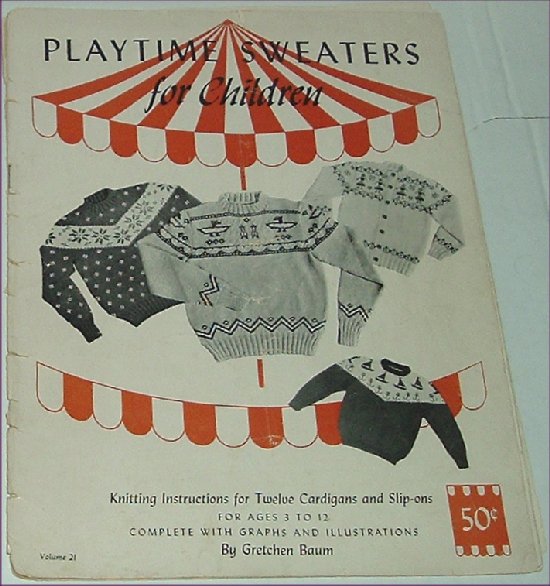 Vintage 1948 KNITTING Patterns Book Children SWEATERS