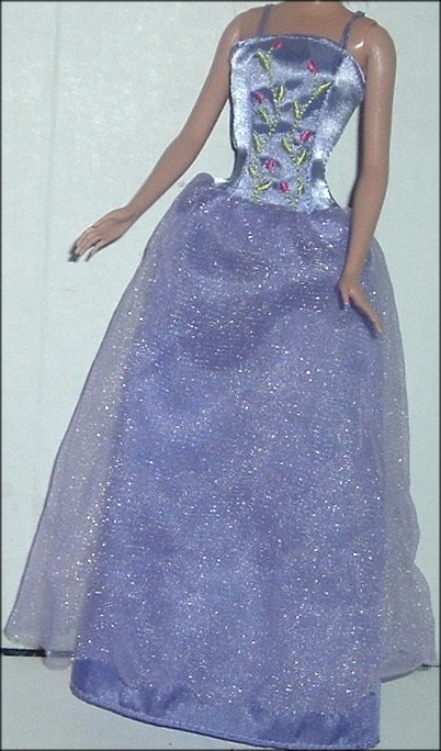 BARBIE Doll's tag Sexy sleeveless purple evening GOWN