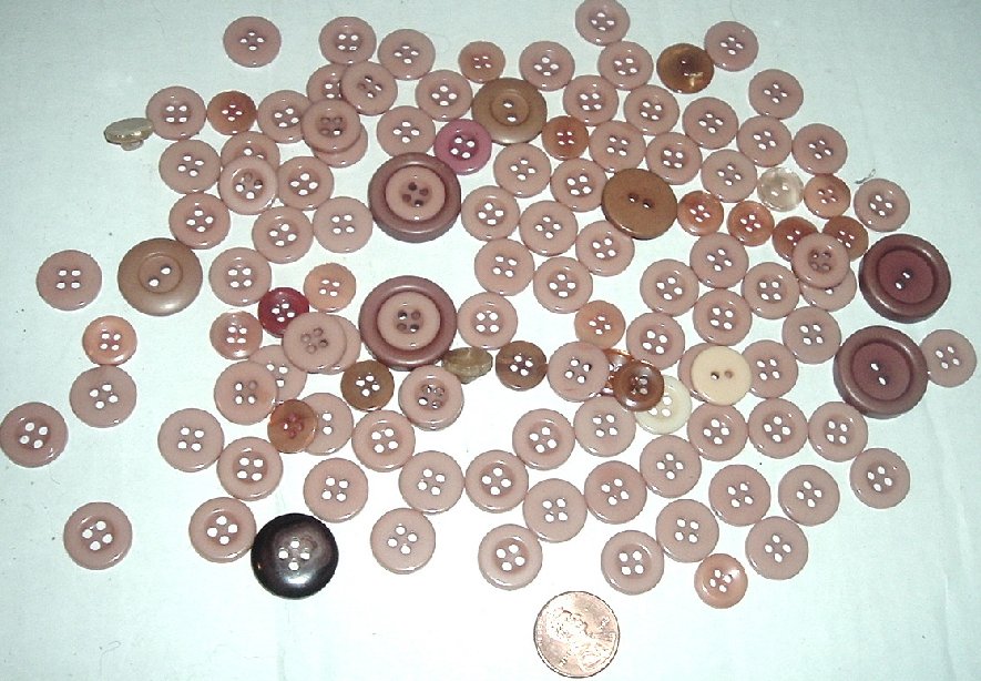 CRAFT Lot of 100+ PURPLE mix shade & size round BUTTONS