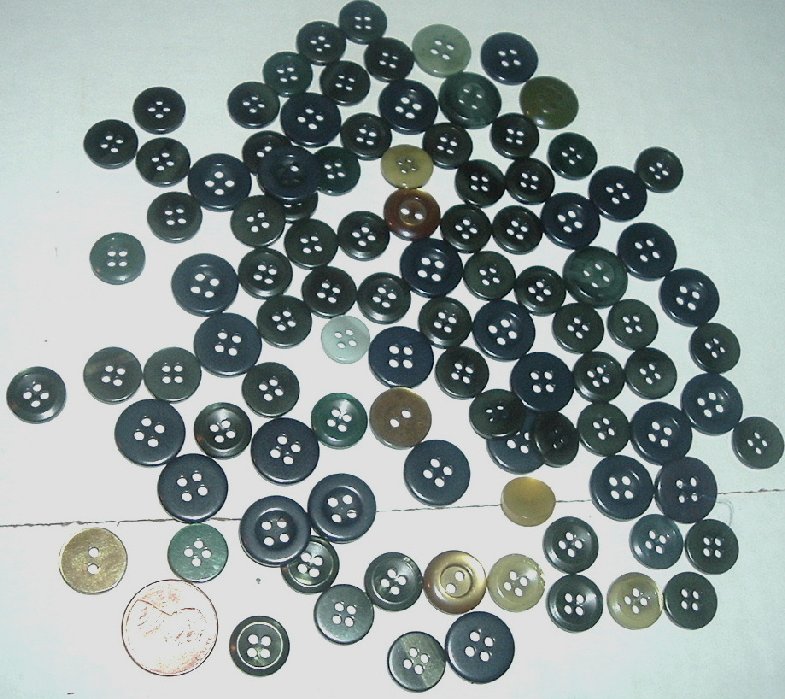 CRAFT Lot of 100+ mostly GRAY small round BUTTONS