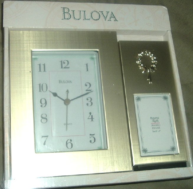 BULOVA desk CLOCK & photo FRAME In sealed Box