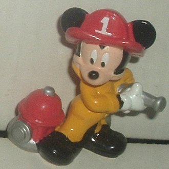 MICKEY MOUSE Fireman PVC figure 2.5", Disney Applause