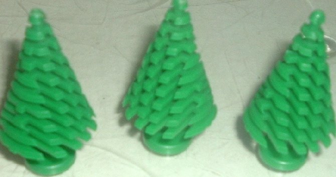 LEGO Parts Lot of 3 classic green tree scrub bushes