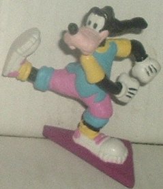 GOOFY PVC Figure working out/dancing 2.75", Disney Applause