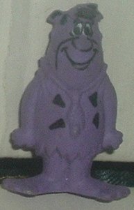 FLINTSTONES purple rubber PVC figure FRED FLINTSTONE 2" - Click Image to Close