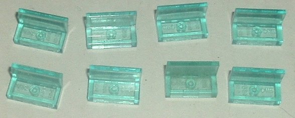 LEGO Parts lot of 8 PANEL 1 x2 x1 blue tint - Click Image to Close