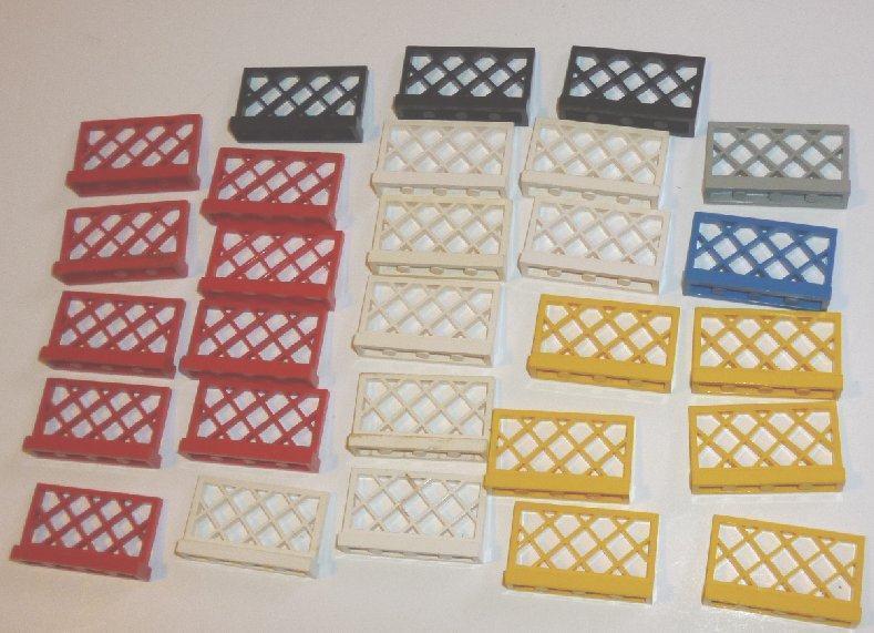 LEGO Parts Lot of 28 Lattice Fences 1x4x2 mixed colors - Click Image to Close