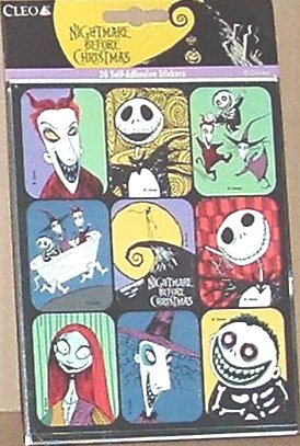 Vintage NIGHTMARE BEFORE CHRISTMAS Stickers MOC